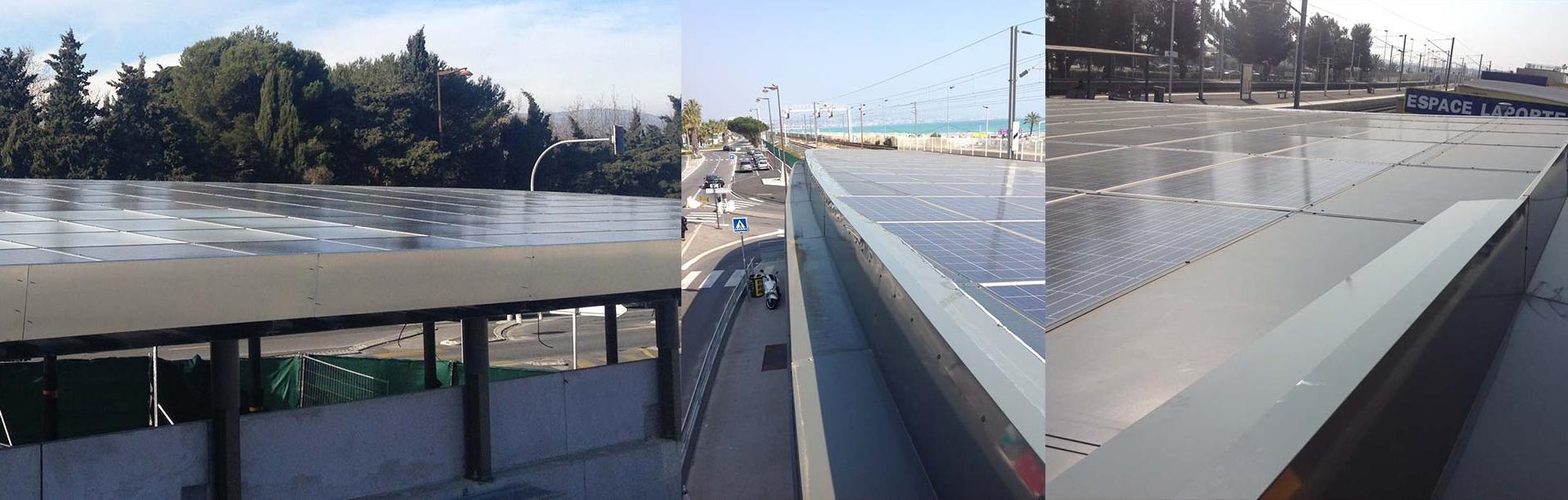 Ombrières de parking intégrée sur la structure parking BIOT